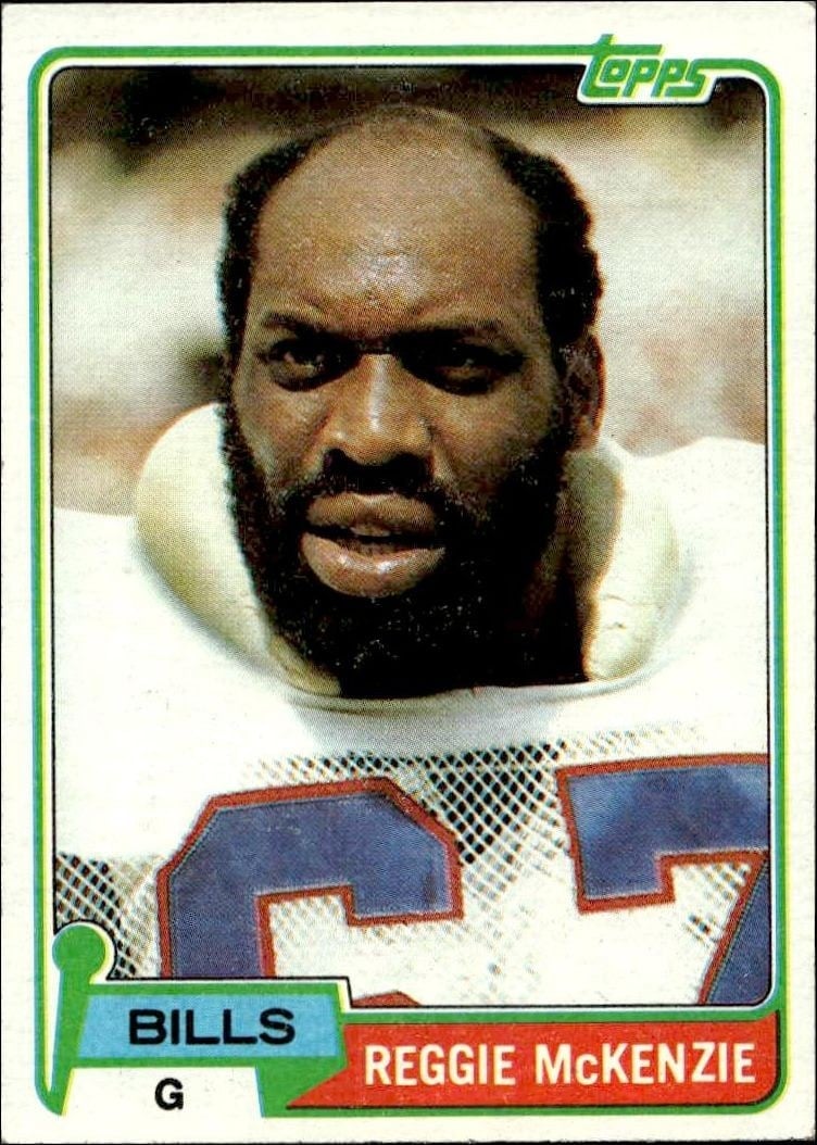 Reggie McKenzie 1981 Topps #481 Football Trading Card - Front 1981 Topps Reggie McKenzie #481 football trading card front