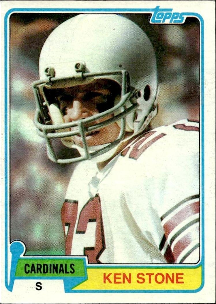 Ken Stone 1981 Topps #479 Football Trading Card - Front 1981 Topps Ken Stone #479 football trading card front