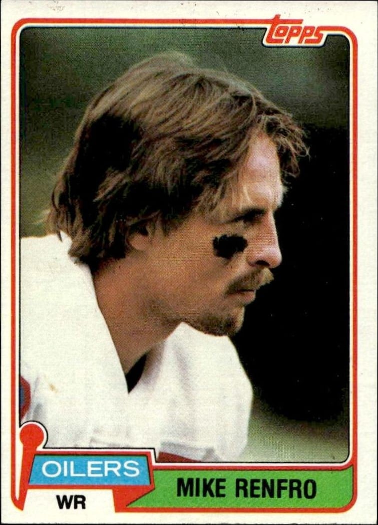 Mike Renfro 1981 Topps #58 Football Trading Card - Front 1981 Topps Mike Renfro #58 football trading card front
