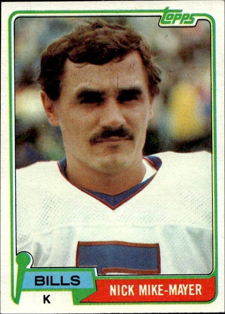 Nick Mike-Mayer 1981 Topps #56 Football Trading Card - Front 1981 Topps Nick Mike-Mayer #56 football trading card front