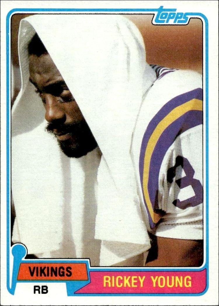Rickey Young 1981 Topps #114 Football Trading Card - Front 1981 Topps Rickey Young #114 football trading card front