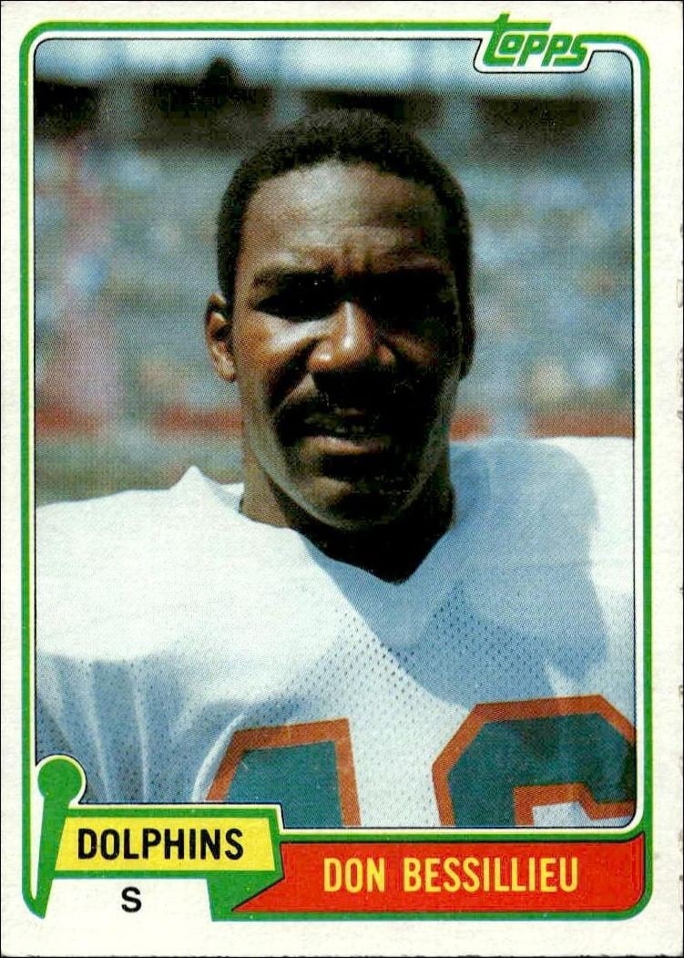 Don Bessillieu 1981 Topps #63 Football Trading Card - Front 1981 Topps Don Bessillieu #63 football trading card front