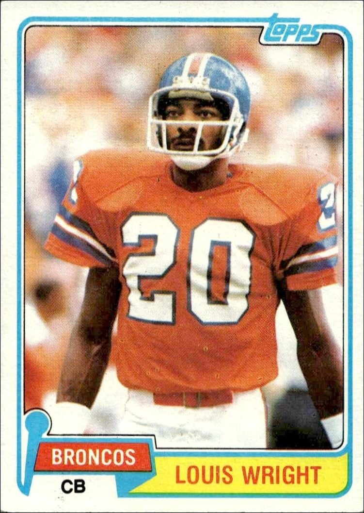 Louis Wright 1981 Topps #385 Football Trading Card - Front 1981 Topps Louis Wright #385 football trading card front