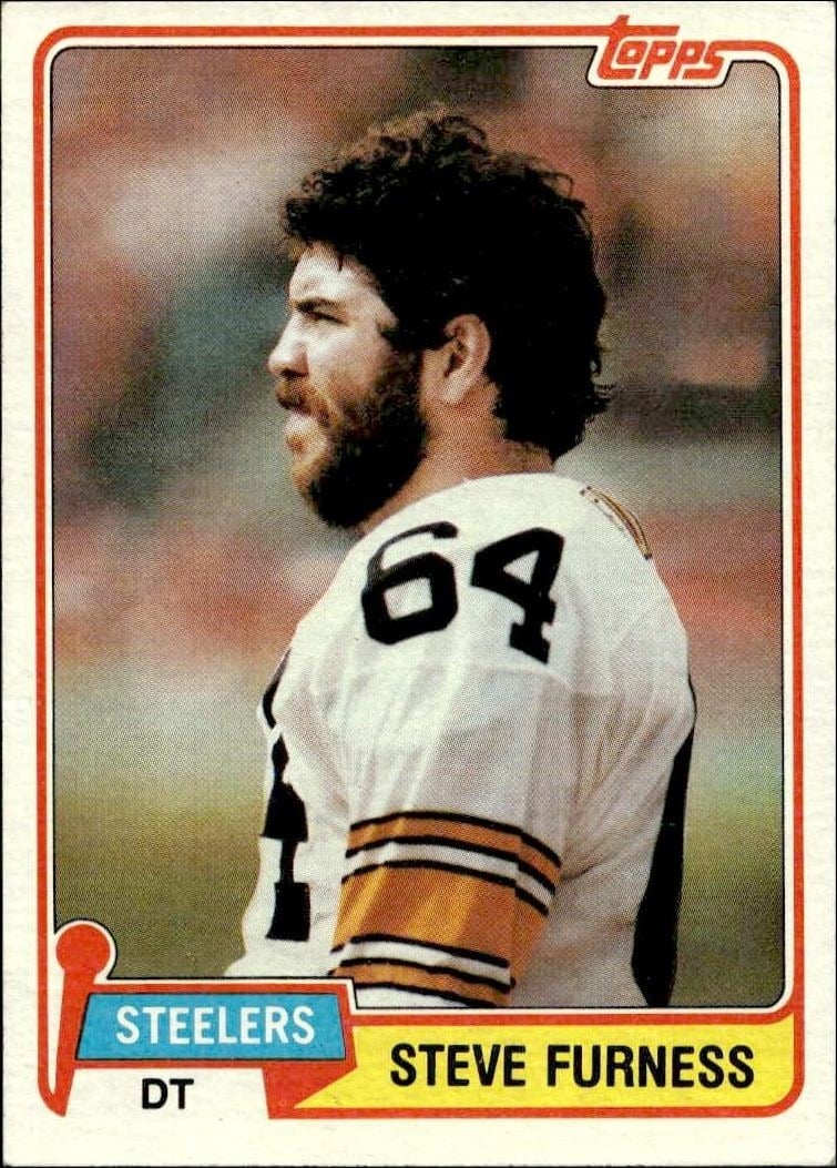 Steve Furness 1981 Topps #436 Football Trading Card - Front 1981 Topps Steve Furness #436 football trading card front
