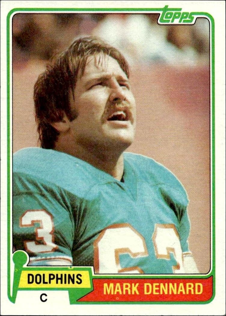 Mark Dennard 1981 Topps #209 Football Trading Card - Front 1981 Topps Mark Dennard #209 football trading card front