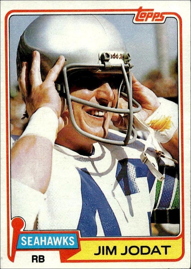 Jim Jodat 1981 Topps #358 Football Trading Card - Front 1981 Topps Jim Jodat #358 football trading card front