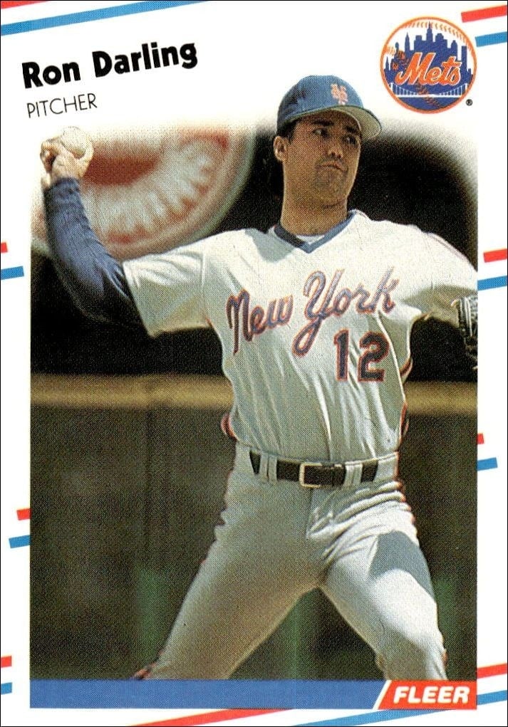 Ron Darling 1988 Fleer #132 Baseball Trading Card - Front 1988 Fleer Ron Darling #132 baseball trading card front