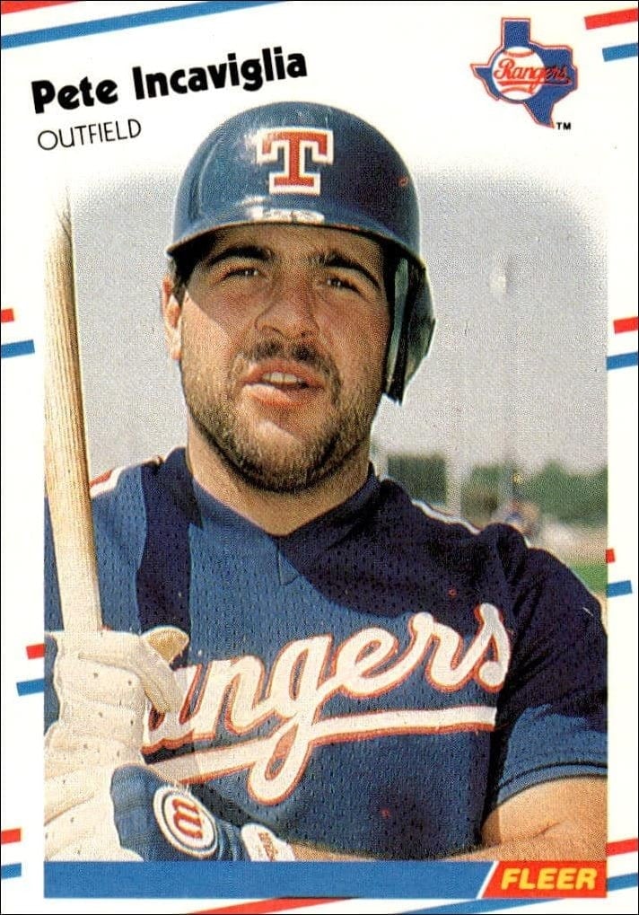 Pete Incaviglia 1988 Fleer #470 Baseball Trading Card - Front 1988 Fleer Pete Incaviglia #470 baseball trading card front