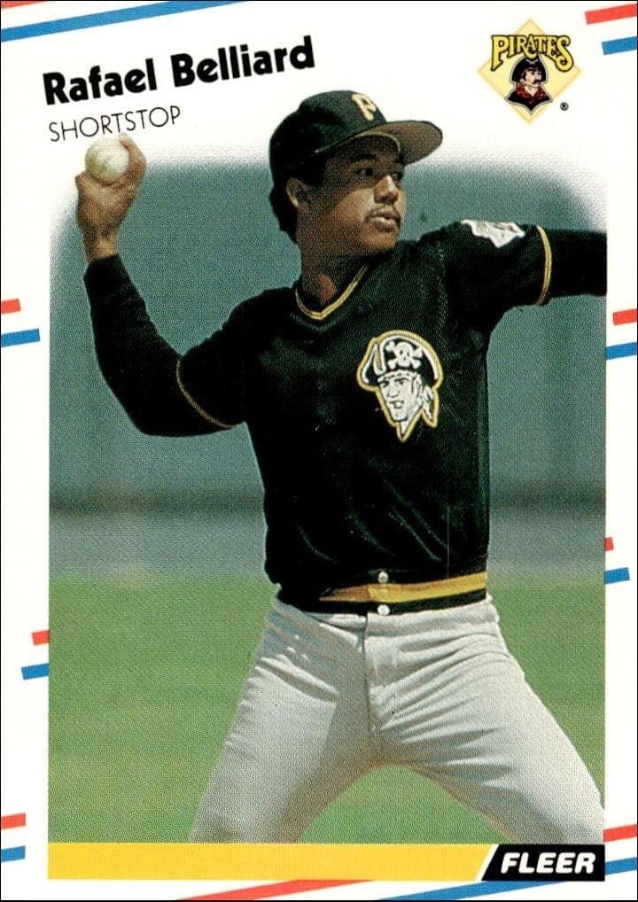 Rafael Belliard 1988 Fleer #321 Baseball Trading Card - Front 1988 Fleer Rafael Belliard #321 baseball trading card front