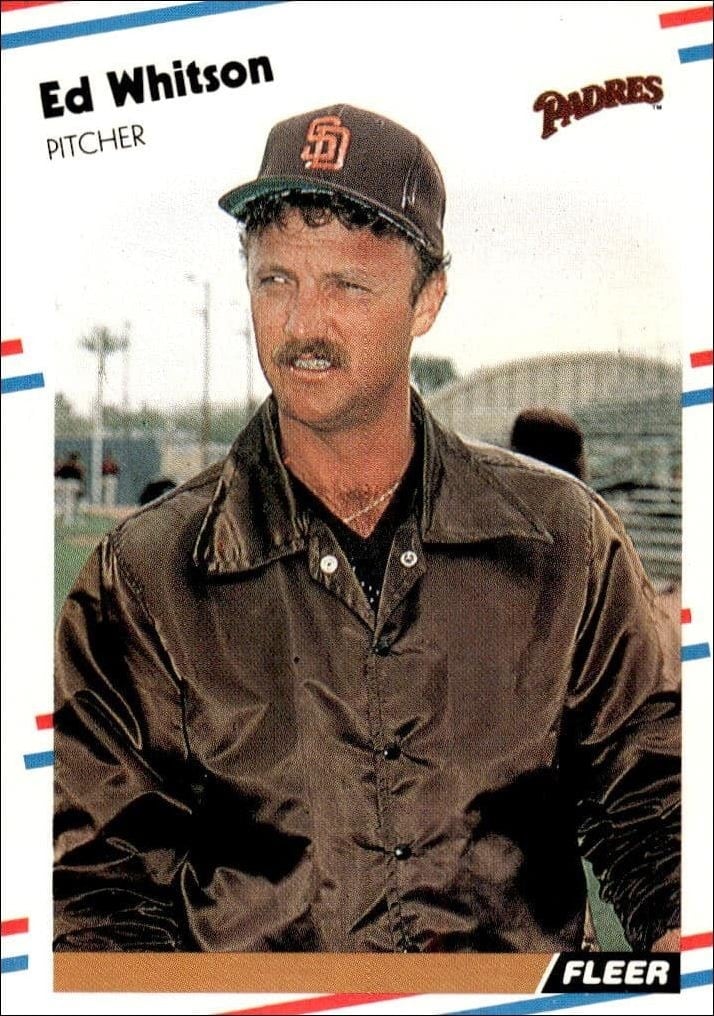 Ed Whitson 1988 Fleer #599 Baseball Trading Card - Front 1988 Fleer Ed Whitson #599 baseball trading card front