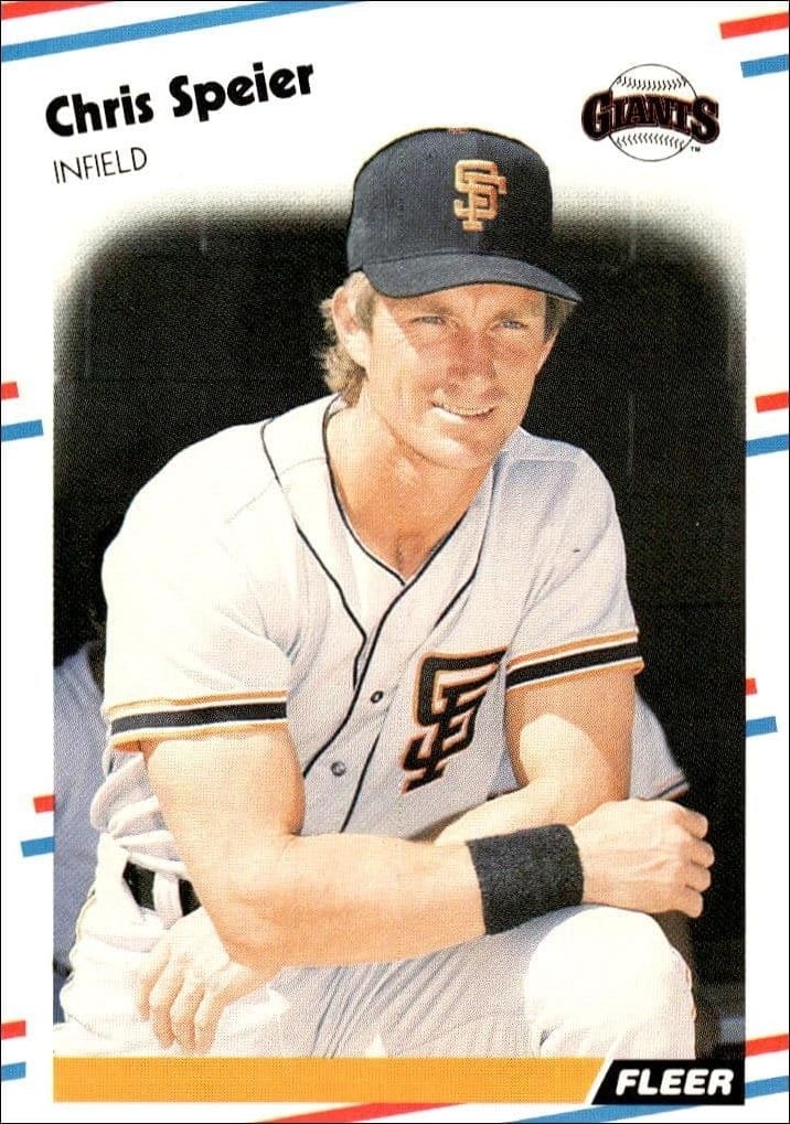 Chris Speier 1988 Fleer #96 Baseball Trading Card - Front 1988 Fleer Chris Speier #96 baseball trading card front