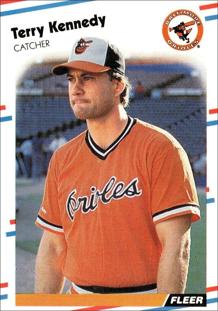 Terry Kennedy 1988 Fleer #563 Baseball Trading Card - Front 1988 Fleer Terry Kennedy #563 baseball trading card front