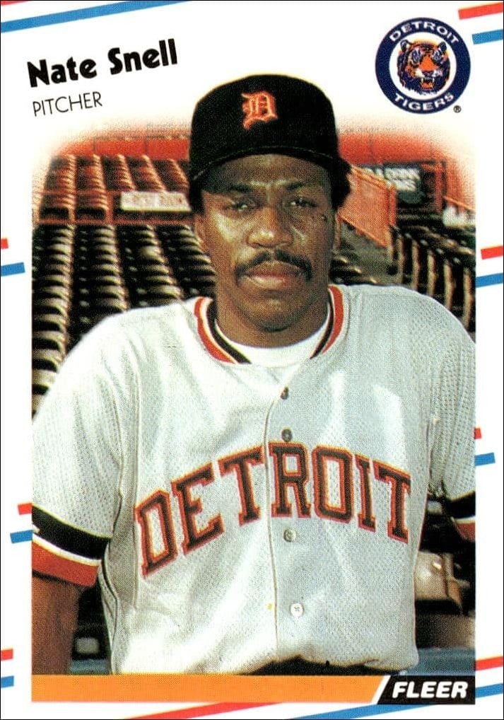 Nate Snell 1988 Fleer #70 Baseball Trading Card - Front 1988 Fleer Nate Snell #70 baseball trading card front