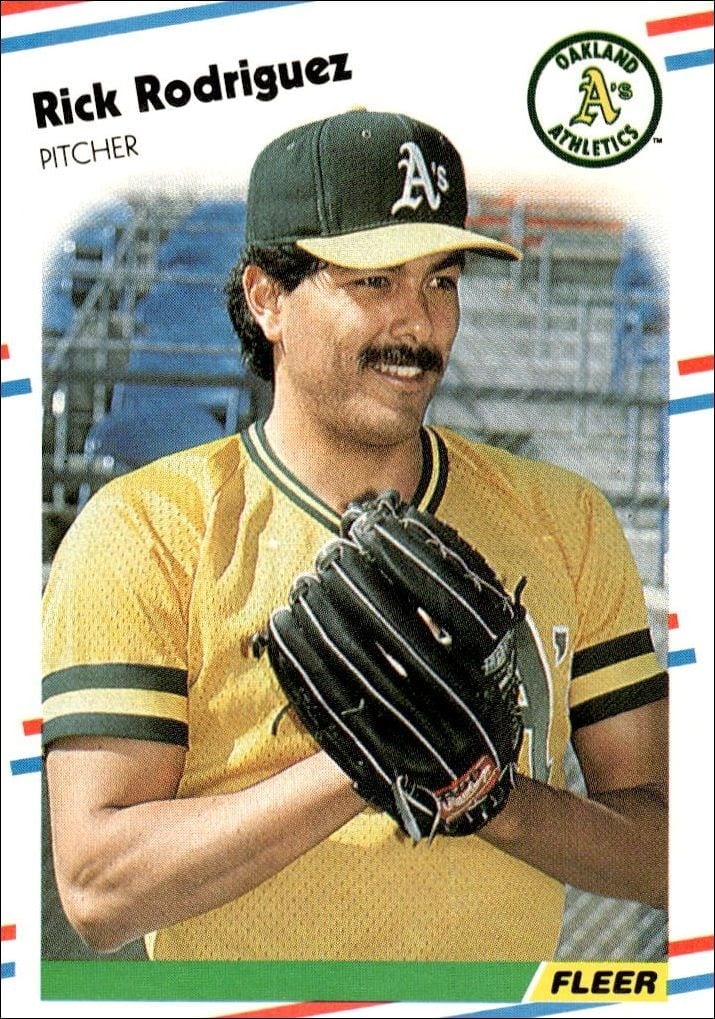 Rick Rodriguez 1988 Fleer #293 Baseball Trading Card - Front 1988 Fleer Rick Rodriguez #293 baseball trading card front