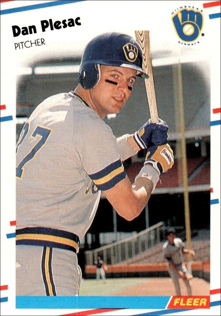 Dan Plesac 1988 Fleer #171 Baseball Trading Card - Front 1988 Fleer Dan Plesac #171 baseball trading card front