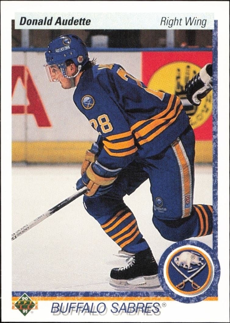 Donald Audette 1990-91 Upper Deck #519 Hockey Trading Card - Front 1990-91 Upper Deck Donald Audette #519 hockey trading card front
