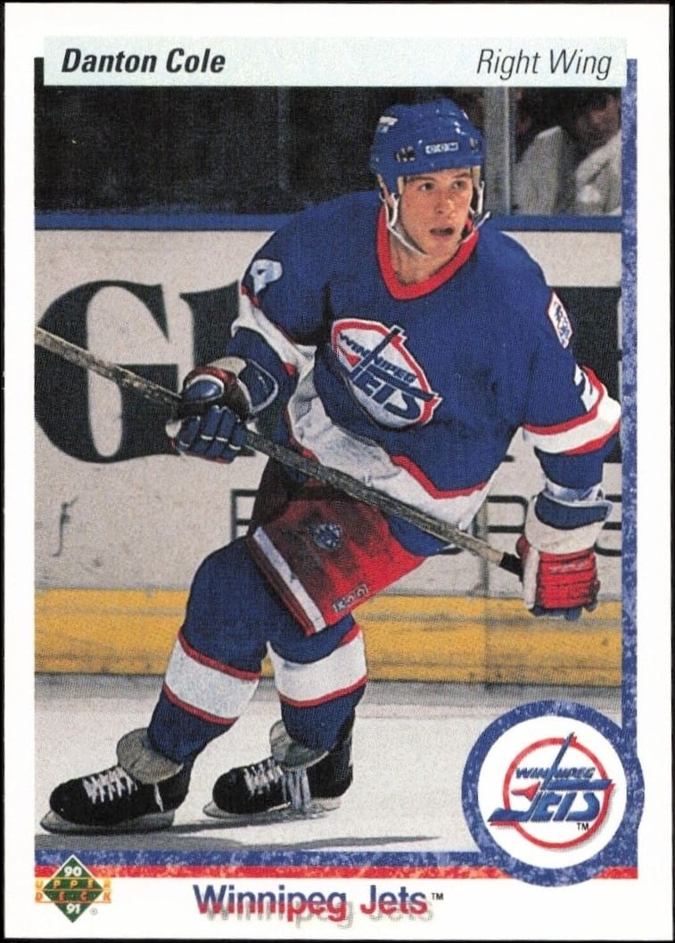 Danton Cole 1990-91 Upper Deck #517 Hockey Trading Card - Front 1990-91 Upper Deck Danton Cole #517 hockey trading card front