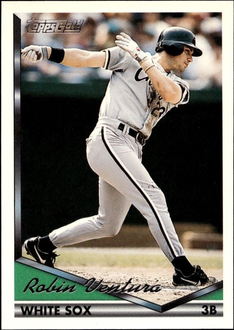 Robin Ventura 1994 Topps Gold #90 Baseball Trading Card - Front 1994 Topps Gold Robin Ventura #90 baseball trading card front