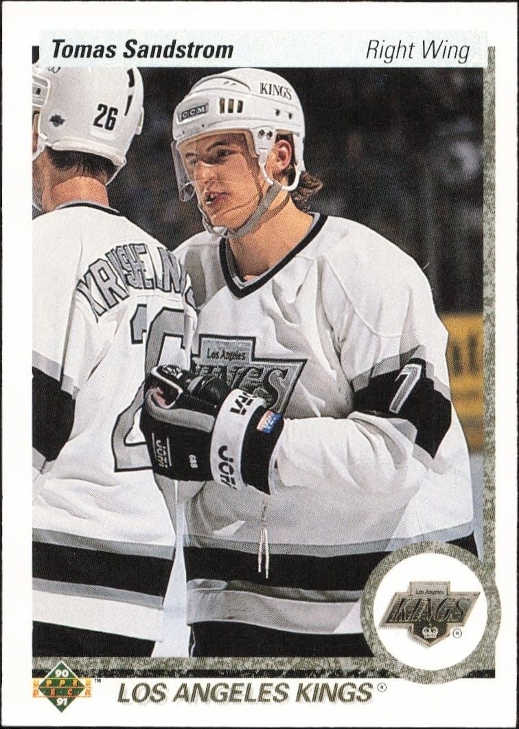 Tomas Sandstrom 1990-91 Upper Deck #251 Hockey Trading Card - Front 1990-91 Upper Deck Tomas Sandstrom #251 hockey trading card front