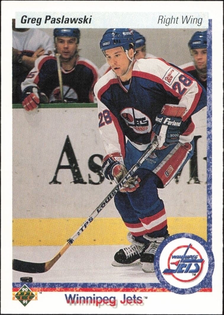 Greg Paslawski 1990-91 Upper Deck #239 Hockey Trading Card - Front 1990-91 Upper Deck Greg Paslawski #239 hockey trading card front