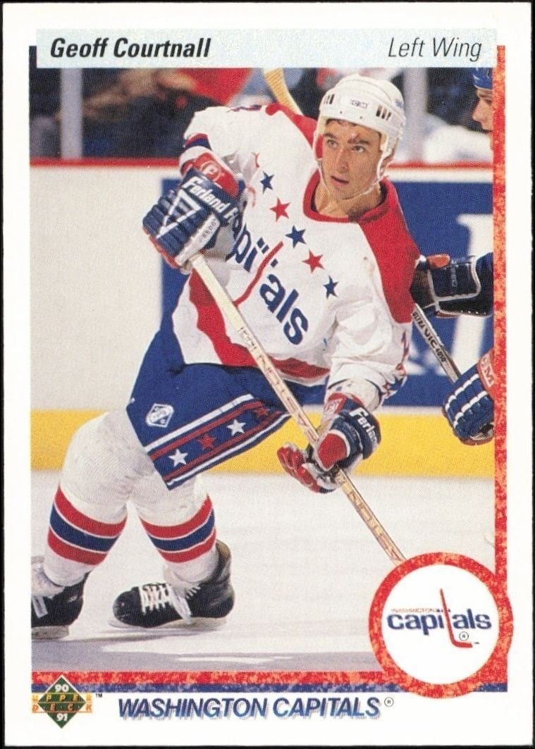 Geoff Courtnall 1990-91 Upper Deck #238 Hockey Trading Card - Front 1990-91 Upper Deck Geoff Courtnall #238 hockey trading card front
