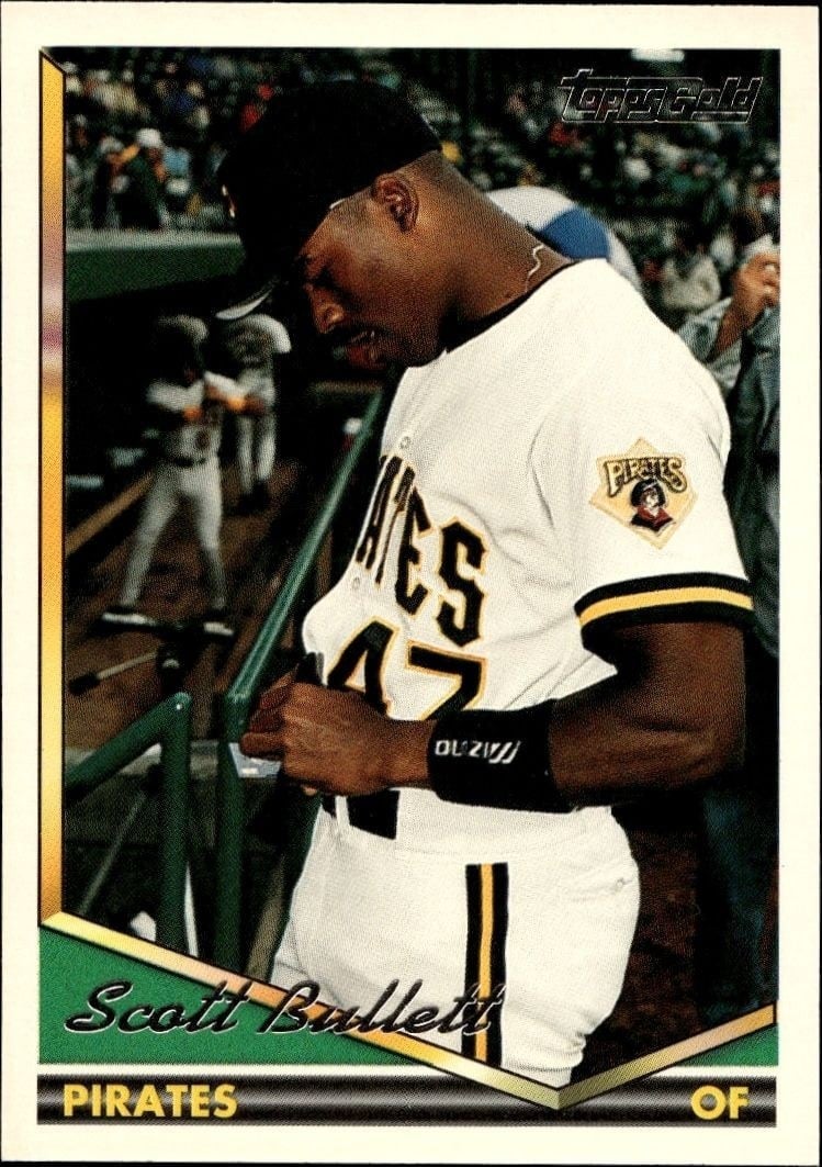 Scott Bullett 1994 Topps Gold #584 Baseball Trading Card - Front 1994 Topps Gold Scott Bullett #584 baseball trading card front