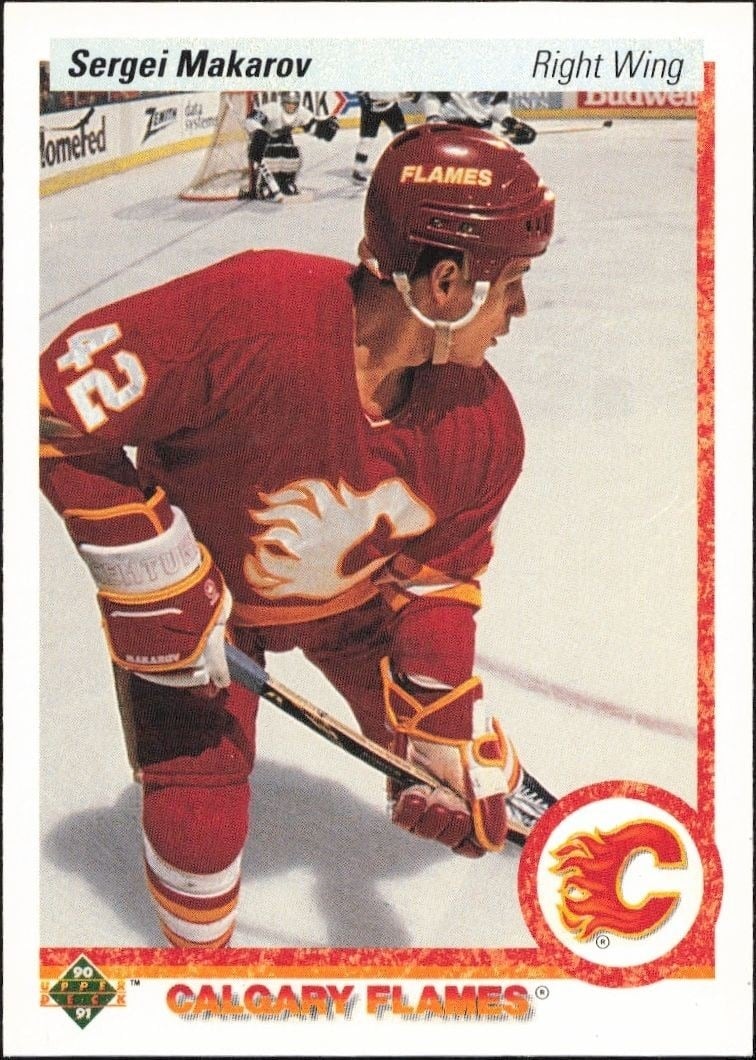 Sergei Makarov 1990-91 Upper Deck #123 Hockey Trading Card - Front 1990-91 Upper Deck Sergei Makarov #123 hockey trading card front