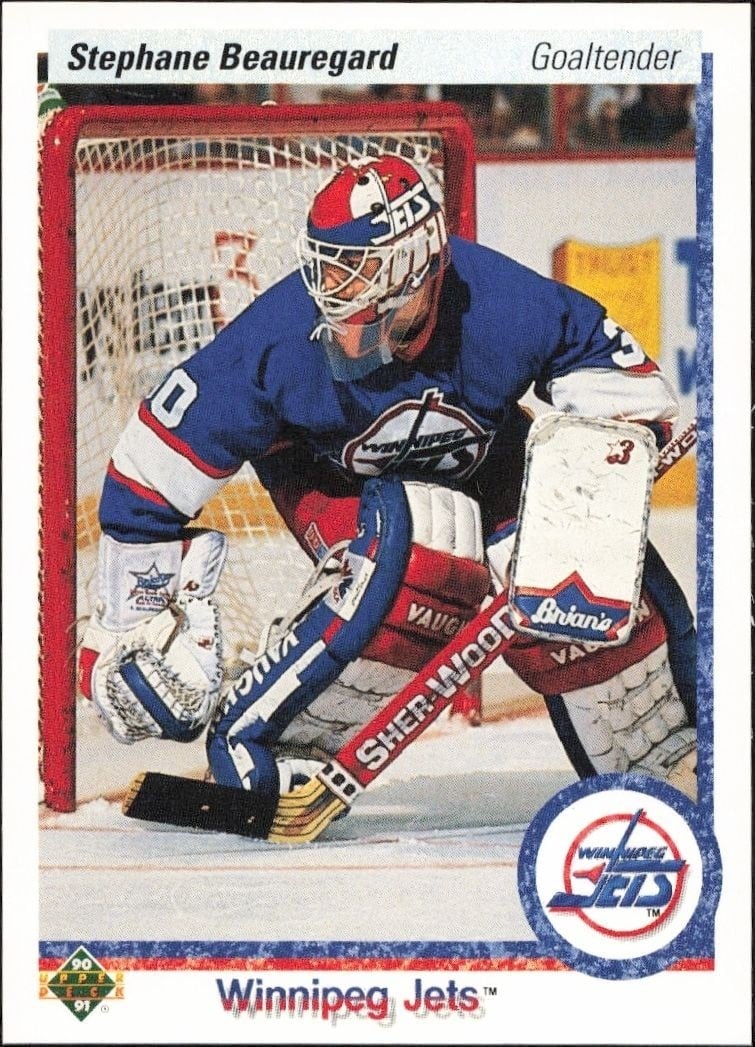 Stephane Beauregard 1990-91 Upper Deck #415 Hockey Trading Card - Front 1990-91 Upper Deck Stephane Beauregard #415 hockey trading card front