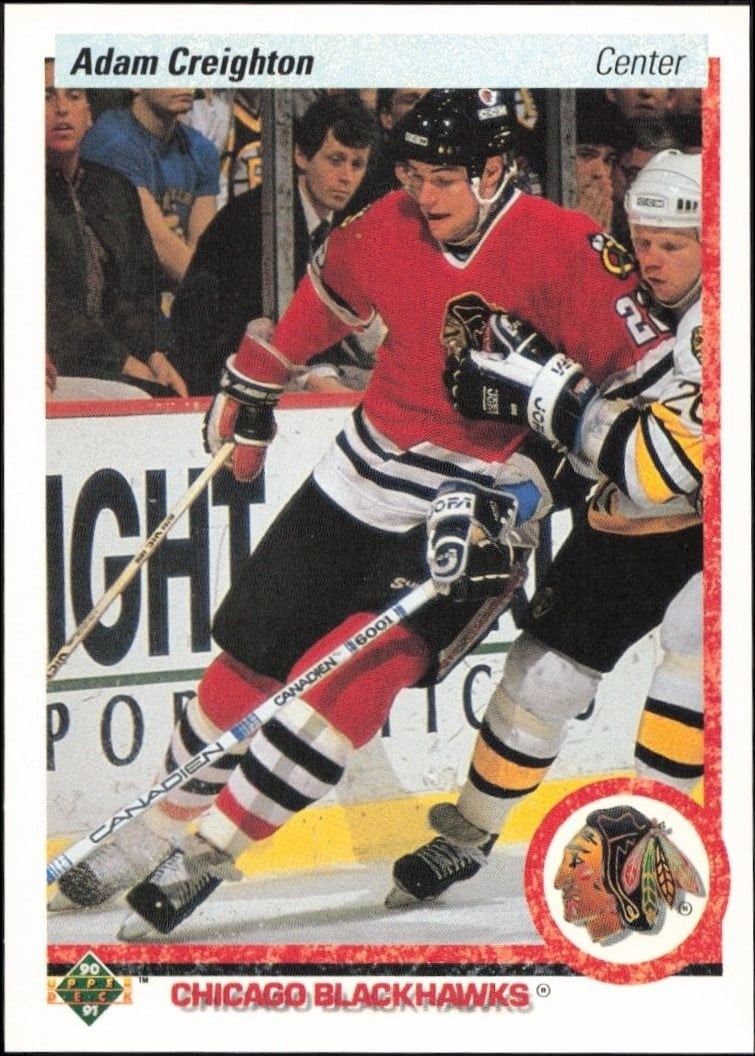Adam Creighton 1990-91 Upper Deck #4 Hockey Trading Card - Front 1990-91 Upper Deck Adam Creighton #4 hockey trading card front