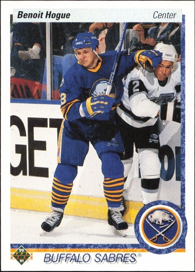 Benoit Hogue 1990-91 Upper Deck #402 Hockey Trading Card - Front 1990-91 Upper Deck Benoit Hogue #402 hockey trading card front