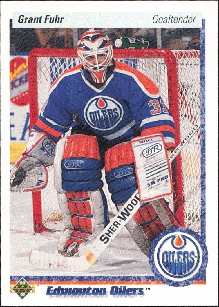 Grant Fuhr 1990-91 Upper Deck #264 Hockey Trading Card - Front 1990-91 Upper Deck Grant Fuhr #264 hockey trading card front
