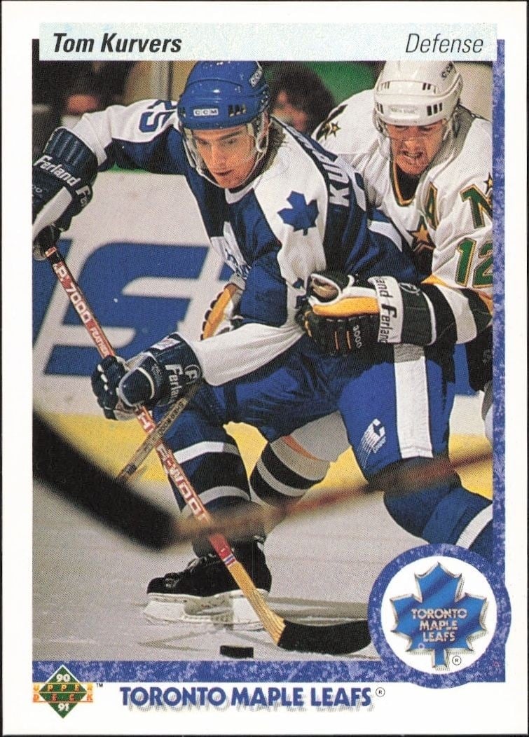 Tom Kurvers 1990-91 Upper Deck #160 Hockey Trading Card - Front 1990-91 Upper Deck Tom Kurvers #160 hockey trading card front