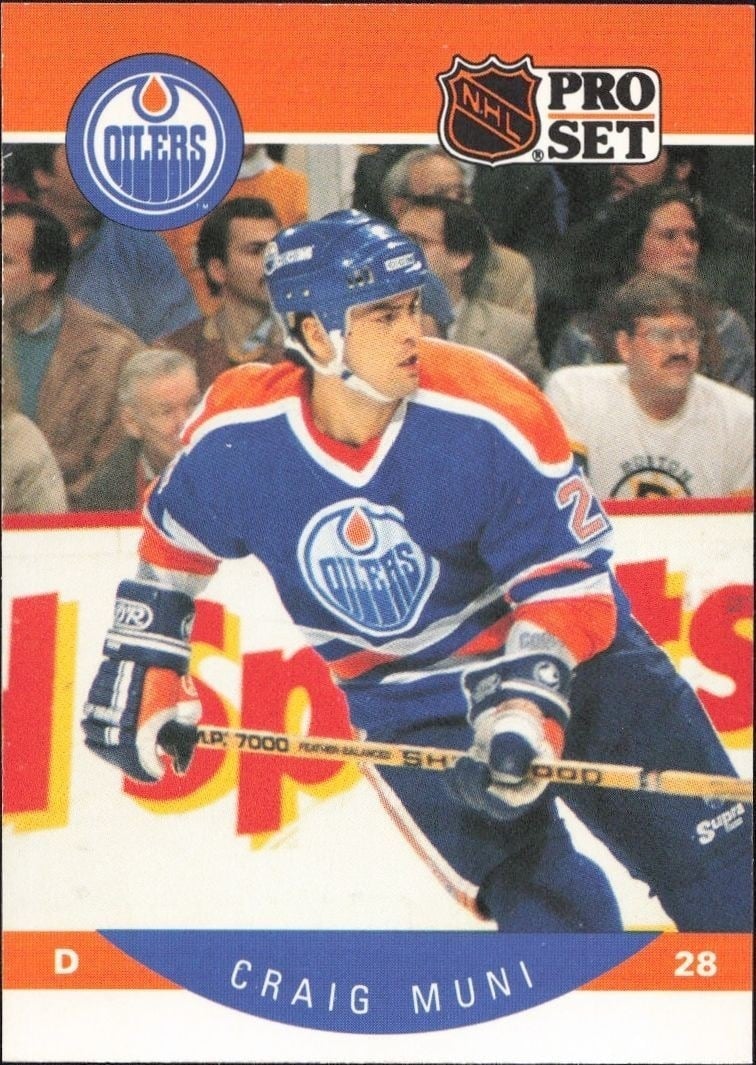 Craig Muni 1990-91 Pro Set #92 Hockey Trading Card - Front 1990-91 Pro Set Craig Muni #92 hockey trading card front