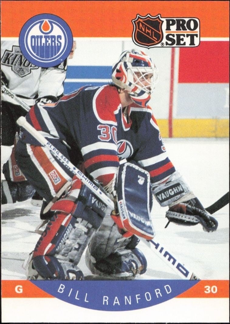 Bill Ranford 1990-91 Pro Set #94 Hockey Trading Card - Front 1990-91 Pro Set Bill Ranford #94 hockey trading card front