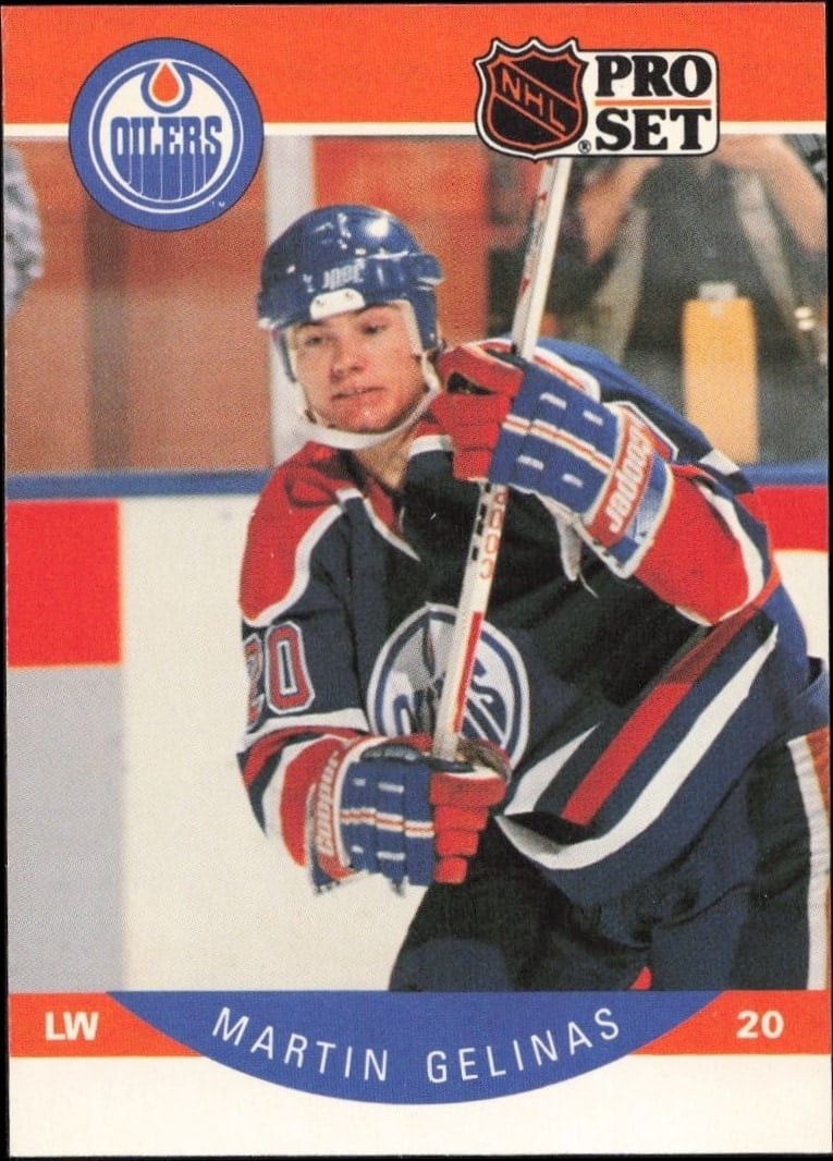 Martin Gelinas 1990-91 Pro Set #83 Hockey Trading Card - Front 1990-91 Pro Set Martin Gelinas #83 hockey trading card front