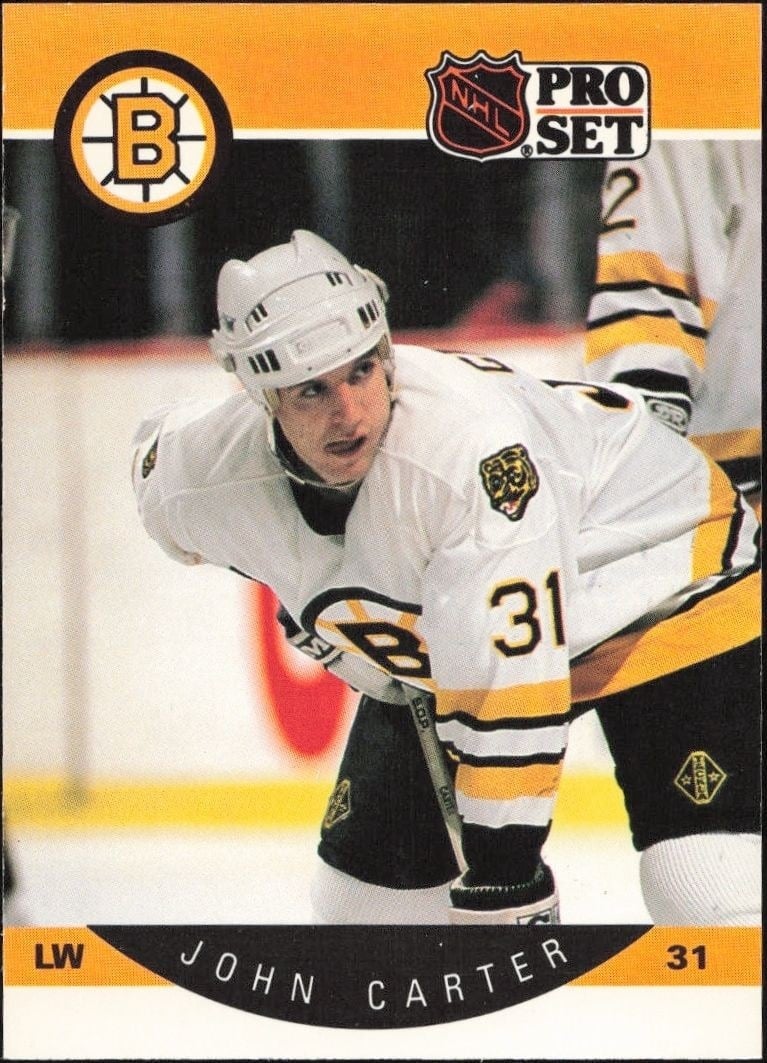 John Carter 1990-91 Pro Set #5 Hockey Trading Card - Front 1990-91 Pro Set John Carter #5 hockey trading card front