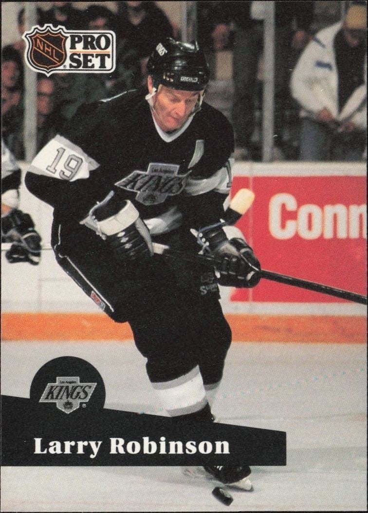 Larry Robinson 1991-92 Pro Set #104 Hockey Trading Card - Front 1991-92 Pro Set Larry Robinson #104 hockey trading card front