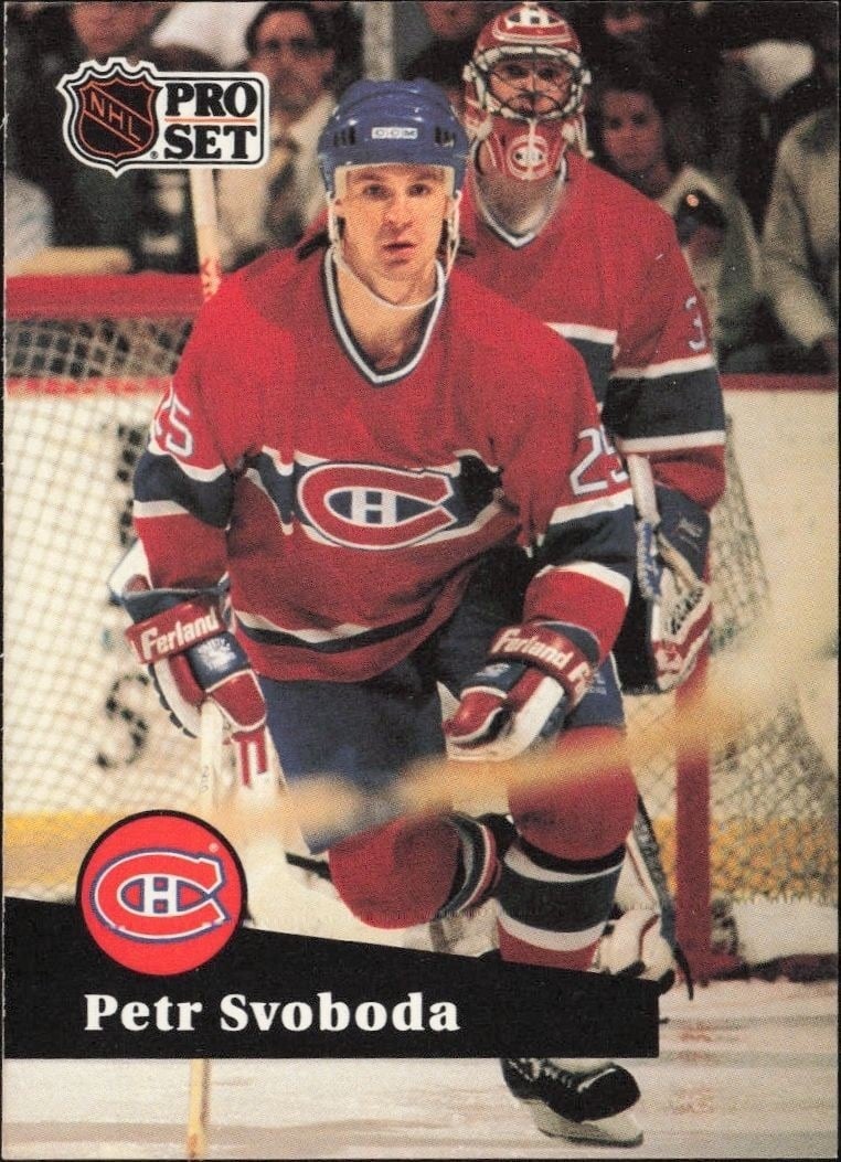 Petr Svoboda 1991-92 Pro Set #123 Hockey Trading Card - Front 1991-92 Pro Set Petr Svoboda #123 hockey trading card front