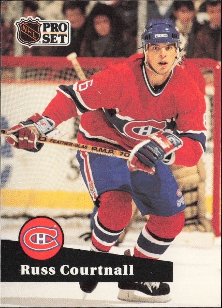 Russ Courtnall 1991-92 Pro Set #126 Hockey Trading Card - Front 1991-92 Pro Set Russ Courtnall #126 hockey trading card front