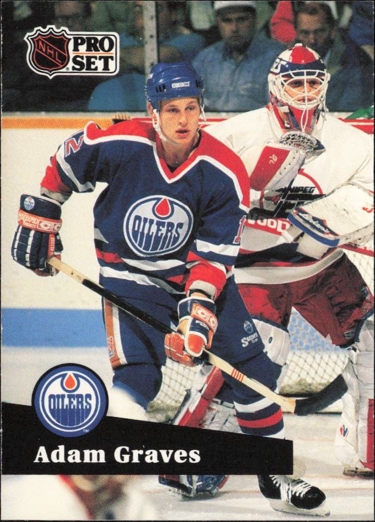 Adam Graves 1991-92 Pro Set #67 Hockey Trading Card - Front 1991-92 Pro Set Adam Graves #67 hockey trading card front