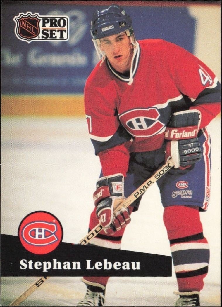 Stephan Lebeau 1991-92 Pro Set #120 Hockey Trading Card - Front 1991-92 Pro Set Stephan Lebeau #120 hockey trading card front