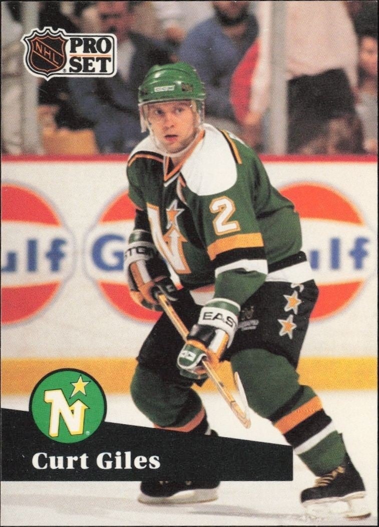 Curt Giles 1991-92 Pro Set #114 Hockey Trading Card - Front 1991-92 Pro Set Curt Giles #114 hockey trading card front