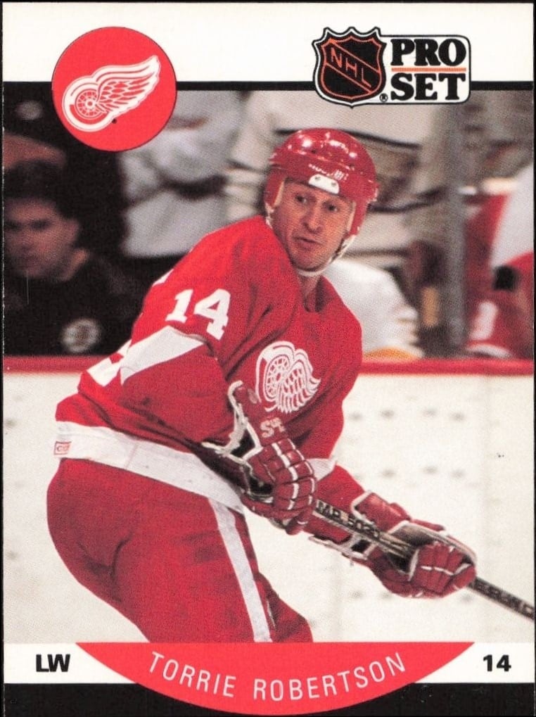 Torrie Robertson 1990-91 Pro Set #77 Hockey Trading Card - Front 1990-91 Pro Set Torrie Robertson #77 hockey trading card front