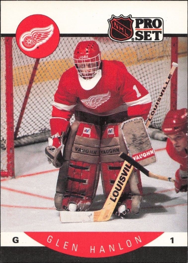 Glen Hanlon 1990-91 Pro Set #72 Hockey Trading Card - Front 1990-91 Pro Set Glen Hanlon #72 hockey trading card front