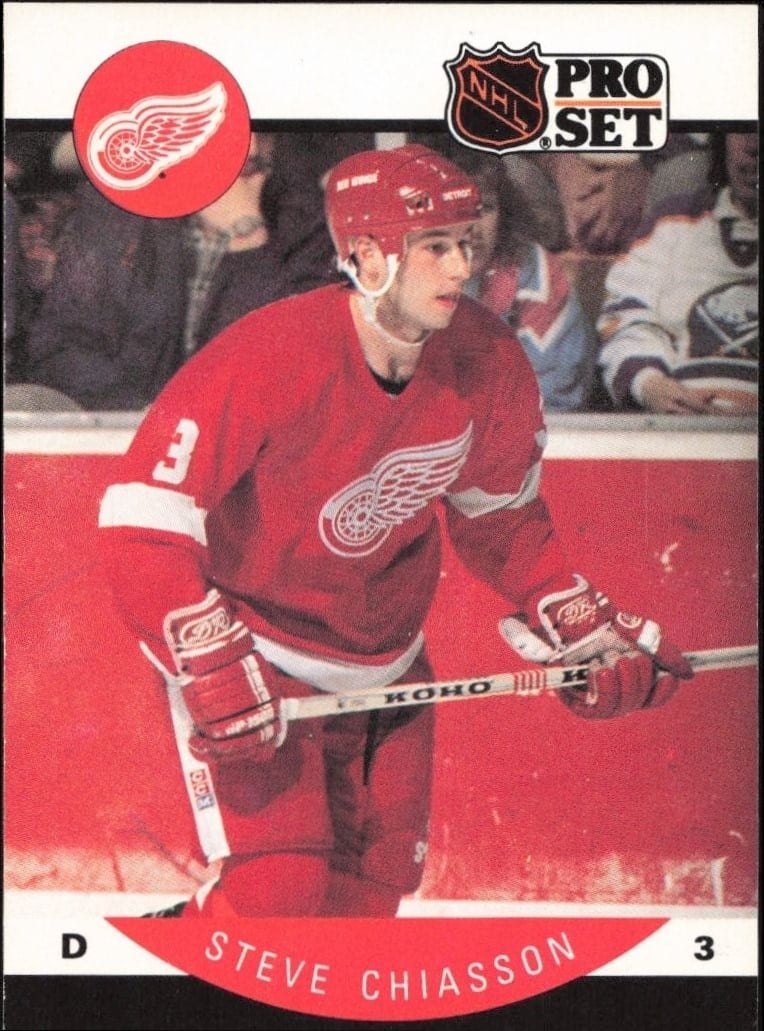 Steve Chiasson 1990-91 Pro Set #69 Hockey Trading Card - Front 1990-91 Pro Set Steve Chiasson #69 hockey trading card front