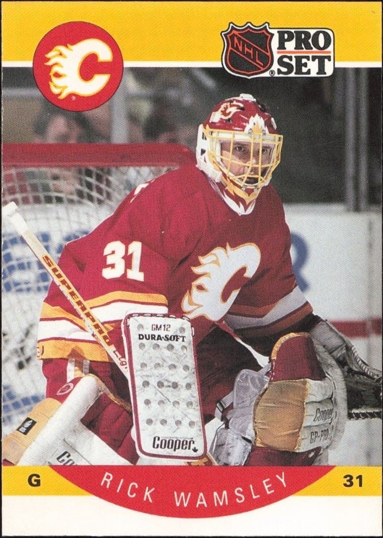 Rick Wamsley 1990-91 Pro Set #48 Hockey Trading Card - Front 1990-91 Pro Set Rick Wamsley #48 hockey trading card front