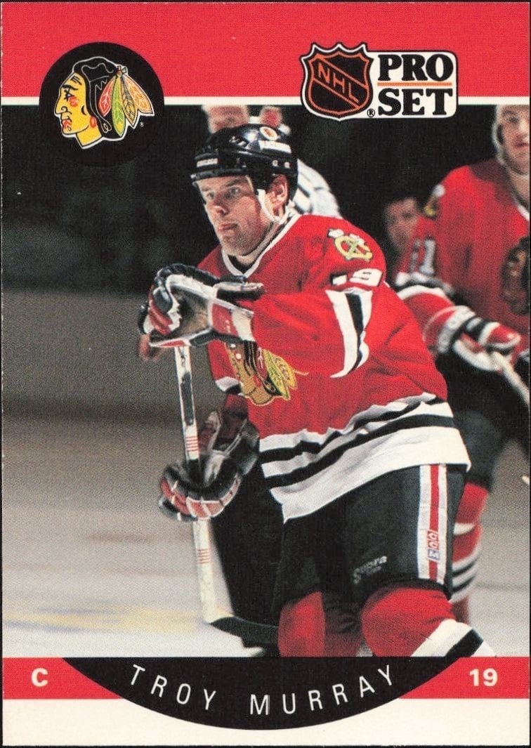 Troy Murray 1990-91 Pro Set #57 Hockey Trading Card - Front 1990-91 Pro Set Troy Murray #57 hockey trading card front