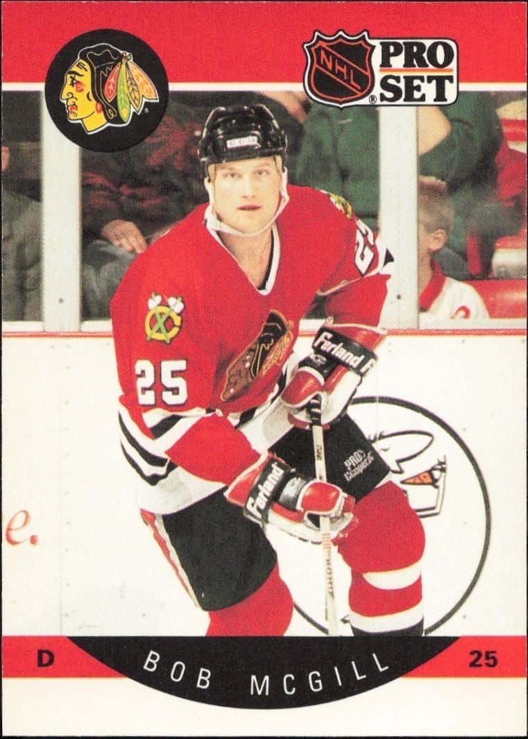 Bob McGill 1990-91 Pro Set #55 Hockey Trading Card - Front 1990-91 Pro Set Bob McGill #55 hockey trading card front