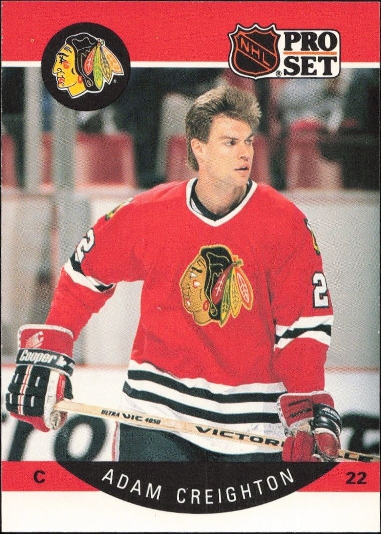 Adam Creighton 1990-91 Pro Set #50 Hockey Trading Card - Front 1990-91 Pro Set Adam Creighton #50 hockey trading card front