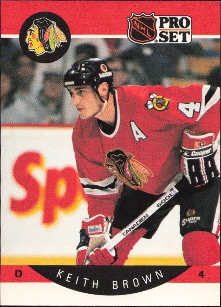 Keith Brown 1990-91 Pro Set #49 Hockey Trading Card - Front 1990-91 Pro Set Keith Brown #49 hockey trading card front